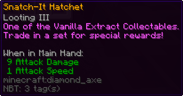 Snatch-It Hatchet Tooltip